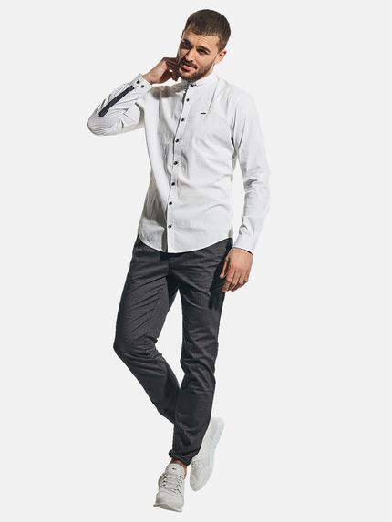 emilio adani Herren Modisches Langarmhemd mit Minimal-Print Weiß 31316 emilio adani Herren Modisches Langarmhemd mit Minimal-Print Weiß 31316