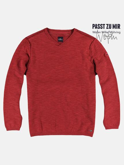 engbers Pullover V-Ausschnitt Rot