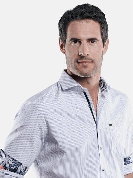 engbers Herren Hemd gemustert Himmelblau 29472