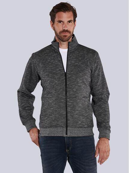 engbers Sweatjacke mit Stehkragen Dunkelgrau