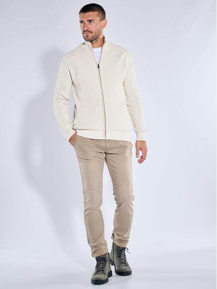 emilio adani Herren Strickjacke mit Rippstruktur Creme 39177 emilio adani Herren Strickjacke mit Rippstruktur Creme 39177