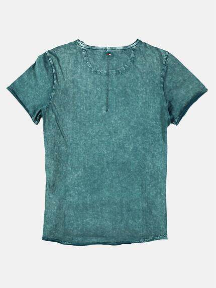 emilio adani Herren Rundhalsshirt Statement-Print Petrol 28024 emilio adani Herren Rundhalsshirt Statement-Print Petrol 28024