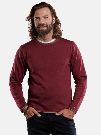 emilio adani sportiver Pullover in dezenter Zweifarbigkeit Magenta