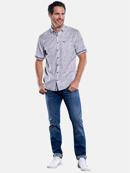 engbers Herren Gestreiftes Kurzarmhemd mit Kontrastdetails Blau 29892 engbers Herren Gestreiftes Kurzarmhemd mit Kontrastdetails Blau 29892