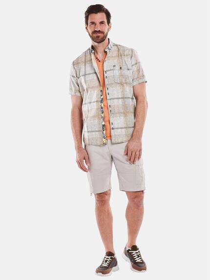 engbers Herren Kurzarm-Hemd kariert Reinorange 35136