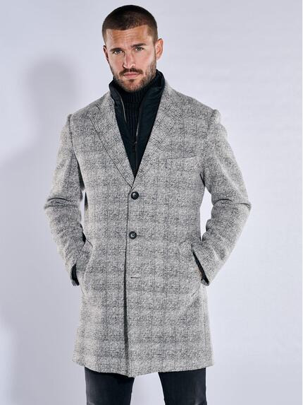 emilio adani Herren Mantel slim fit Grau 37580