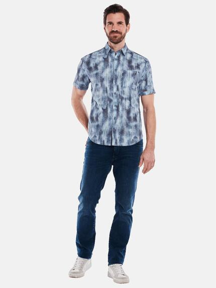 engbers Herren Kurzarm-Hemd regular Blau 35168