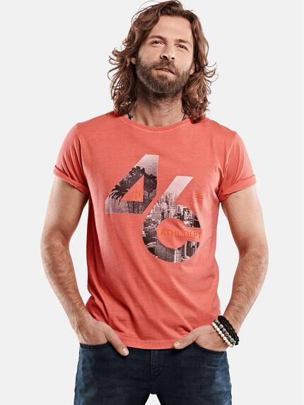 emilio adani Cityprint T-Shirt Lachsrot