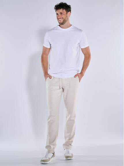 emilio adani Herren Chino mit Leinenanteil Weiß 39004 emilio adani Herren Chino mit Leinenanteil Weiß 39004