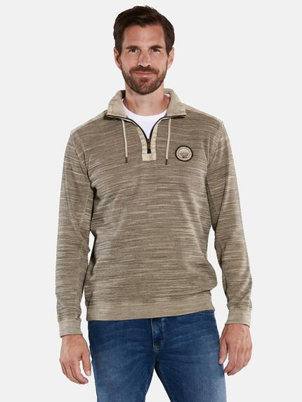 engbers Sweatshirt gestreift Hellbraun