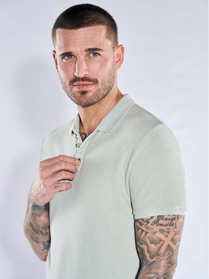 emilio adani Herren Poloshirt mit strukturierter Warenoberfläche Hellgruen 40125