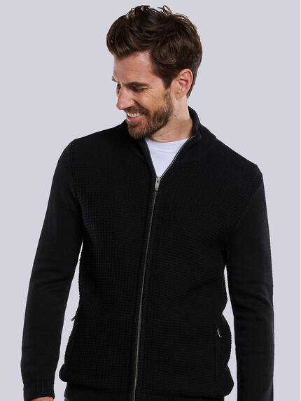 engbers Herren Strickjacke strukturiert Schwarz 33711 engbers Herren Strickjacke strukturiert Schwarz 33711