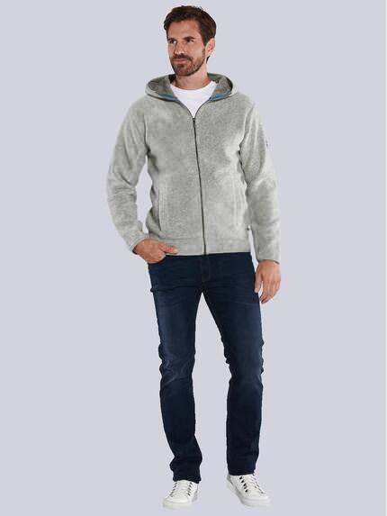 ENGBERS GERMANY Herren Sweatjacke mit Kapuze und besonderem Farbeffekt Grau 35741 ENGBERS GERMANY Herren Sweatjacke mit Kapuze und besonderem Farbeffekt Grau 35741