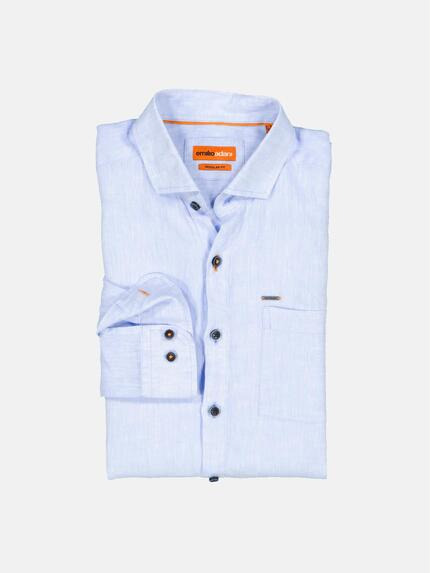 emilio adani Herren Langarm-Hemd aus Leinen Blau 36690 emilio adani Herren Langarm-Hemd aus Leinen Blau 36690