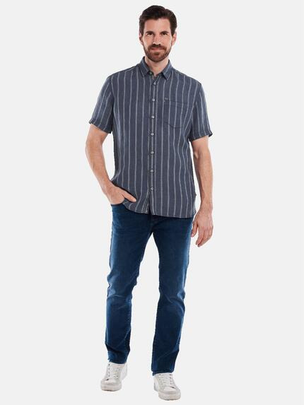 engbers Herren Kurzarm-Hemd aus Leinen Blau 35073 engbers Herren Kurzarm-Hemd aus Leinen Blau 35073