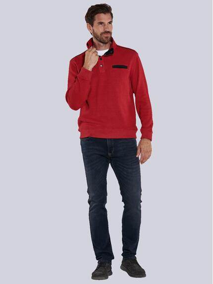 engbers Herren Sweatshirt mit Knopfleiste Rot 35642 engbers Herren Sweatshirt mit Knopfleiste Rot 35642