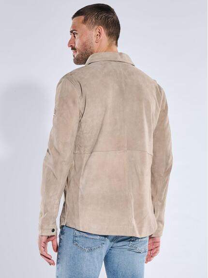 emilio adani Herren Lederjacke Beige 40401