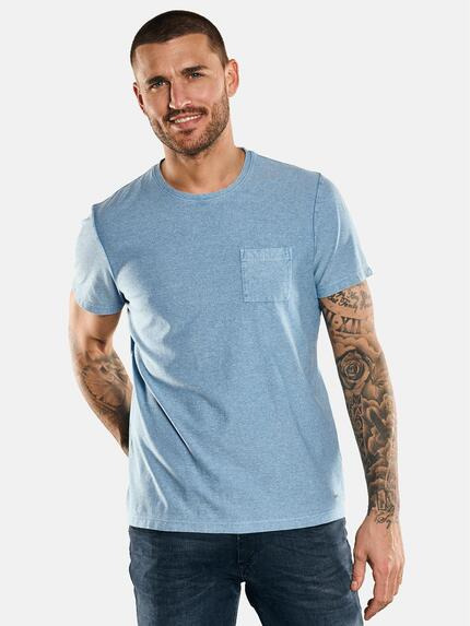 emilio adani T-Shirt meliert Himmelblau