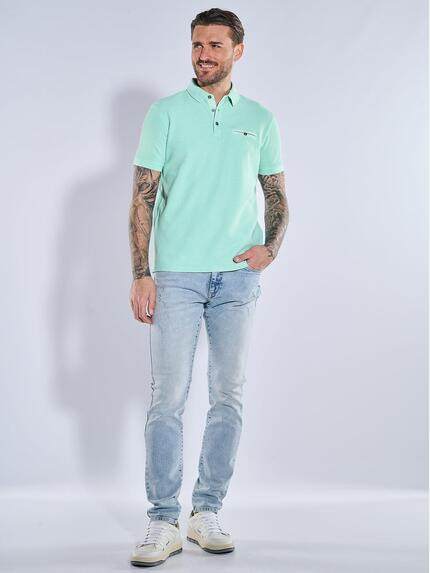emilio adani Herren Poloshirt Türkis 38957