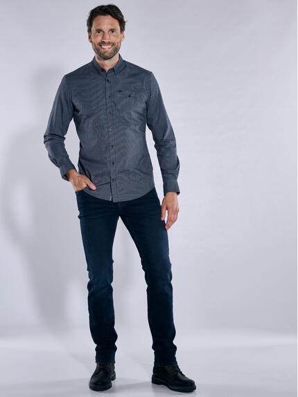 engbers Herren Langarm-Hemd gemustert Saphirblau 37653 engbers Herren Langarm-Hemd gemustert Saphirblau 37653