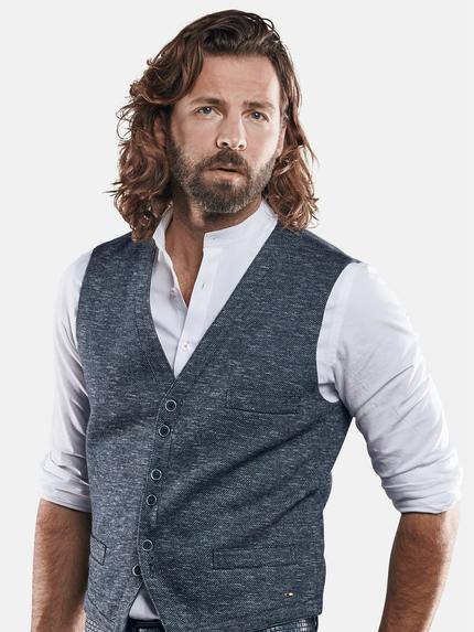 emilio adani Herren schmale Sakkoweste aus hochelastischer Ware Blau 29160