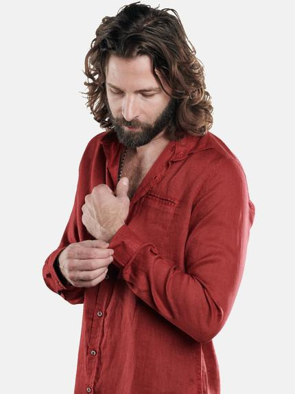 emilio adani Herren Frisch gefärbtes Langarmhemd Rot 29504 emilio adani Herren Frisch gefärbtes Langarmhemd Rot 29504