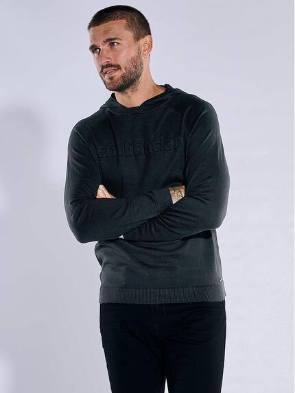 emilio adani Pullover mit Kapuze Schwarz