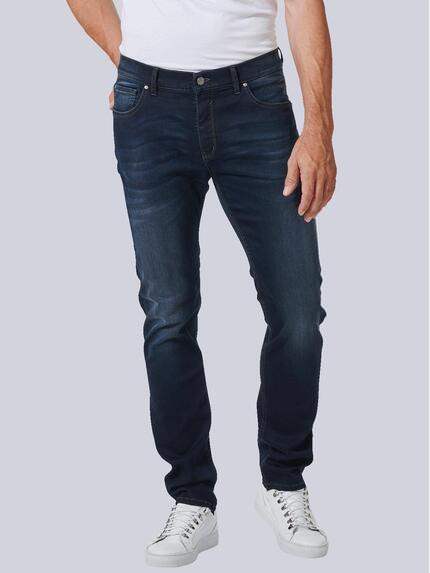 ENGBERS GERMANY Super-Stretch-Jeans mit wertigen Kontrastdetails Indigoblau