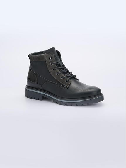 engbers Boots aus Leder Schwarz