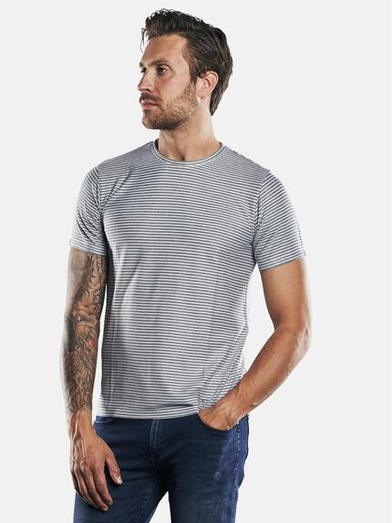 emilio adani Rundhals T-Shirt mit besonderer Warenstruktur Schwarz