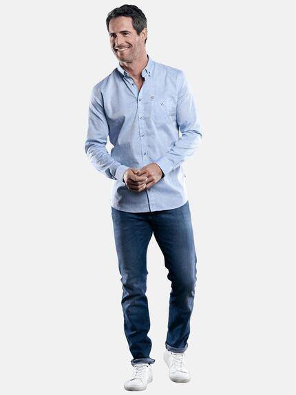 engbers Herren Softes Webstruktur-Hemd Hellblau 29518