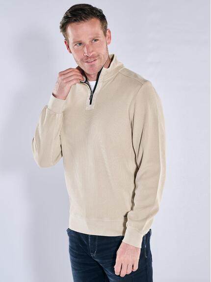 engbers Herren Sweatshirt mit Stehkragen Beige 39687
