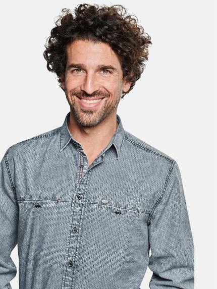 engbers Herren Langarm-Hemd gemustert Petrolblau 32049 engbers Herren Langarm-Hemd gemustert Petrolblau 32049