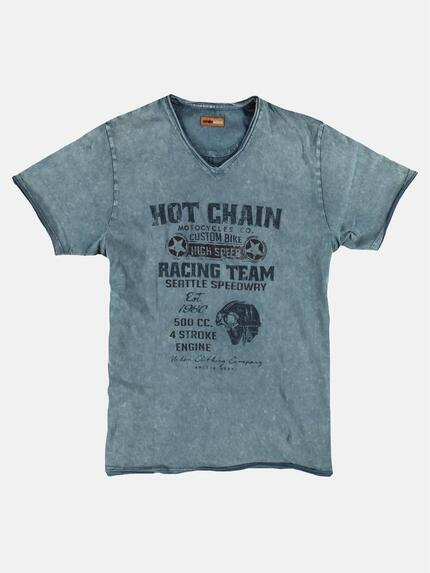 emilio adani V-Neck T-Shirt Hellblau