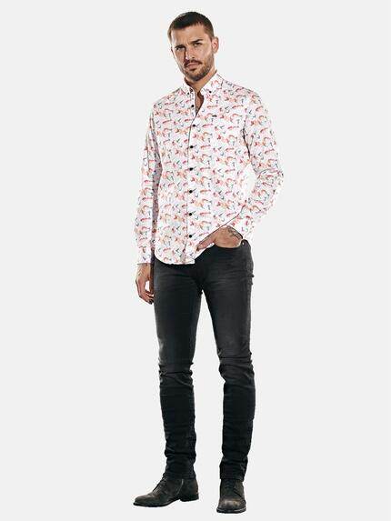 emilio adani Herren Langarm-Hemd gemustert Dunkelorange 31954 emilio adani Herren Langarm-Hemd gemustert Dunkelorange 31954