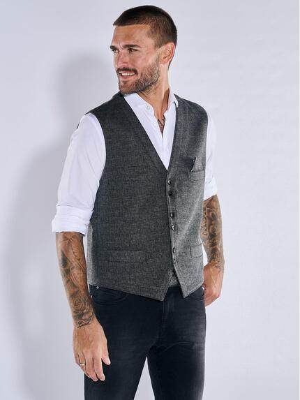 emilio adani Sakko-Weste slim fit Dunkelgrau
