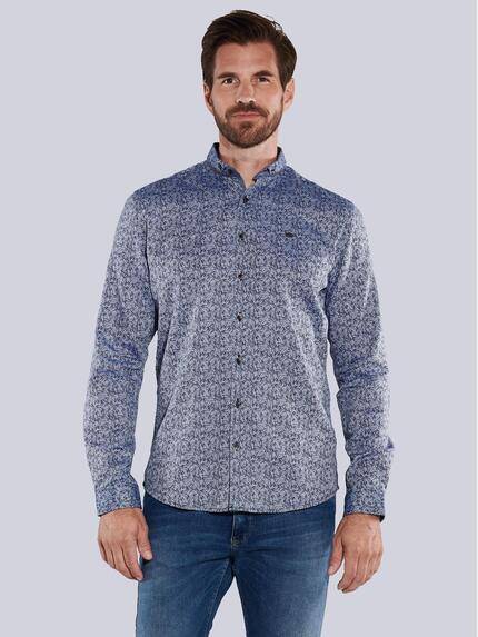 engbers Herren Langarm-Hemd gemustert Blau 35794