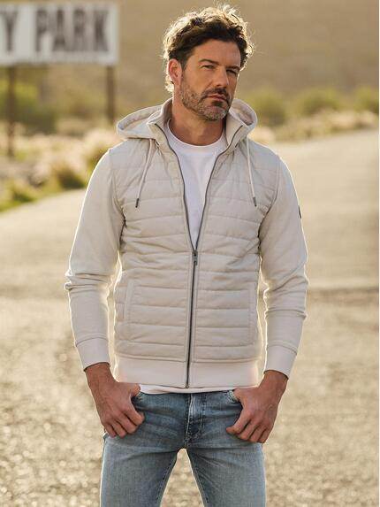 emilio adani Herren Sweatjacke mit abnehmbarer Kapuze Silbergrau 40079