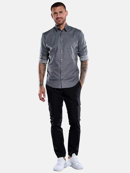 emilio adani Herren Langarm-Hemd mit All-Over-Print Blau 33339 emilio adani Herren Langarm-Hemd mit All-Over-Print Blau 33339