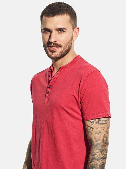 emilio adani Herren Henley Shirt Rot 31124 emilio adani Herren Henley Shirt Rot 31124