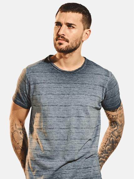 emilio adani Herren T-Shirt Rundhals strukturiert Blau 31523 emilio adani Herren T-Shirt Rundhals strukturiert Blau 31523