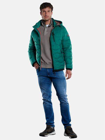 engbers Herren Steppjacke mit abnehmbarer Kapuze Petrol 33290