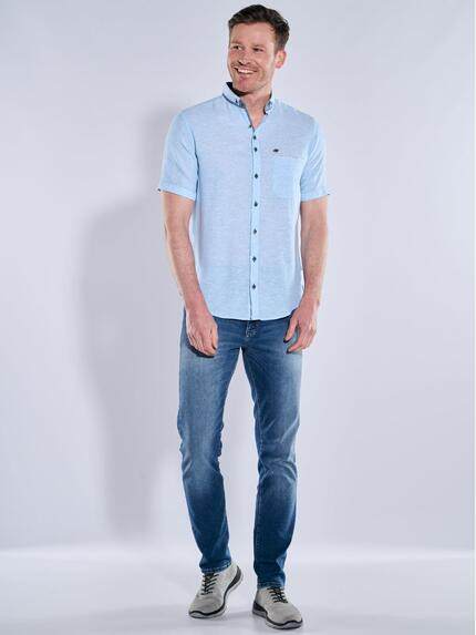 engbers Herren Kurzarm-Hemd mit Leinenanteil Brilliantblau 38379 engbers Herren Kurzarm-Hemd mit Leinenanteil Brilliantblau 38379