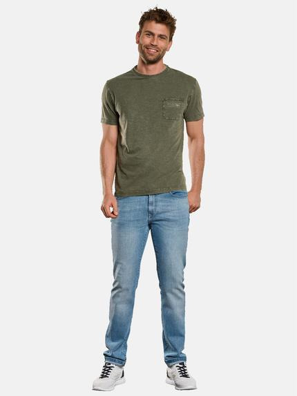 engbers Herren T-Shirt mit Leinenanteil Oliv 33112