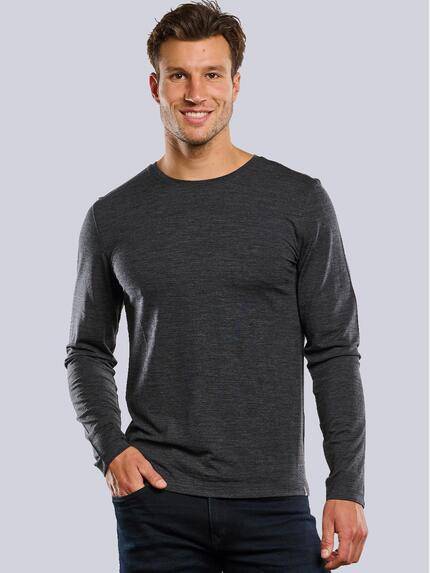 ENGBERS GERMANY Langarmshirt aus Merinowolle Anthrazit