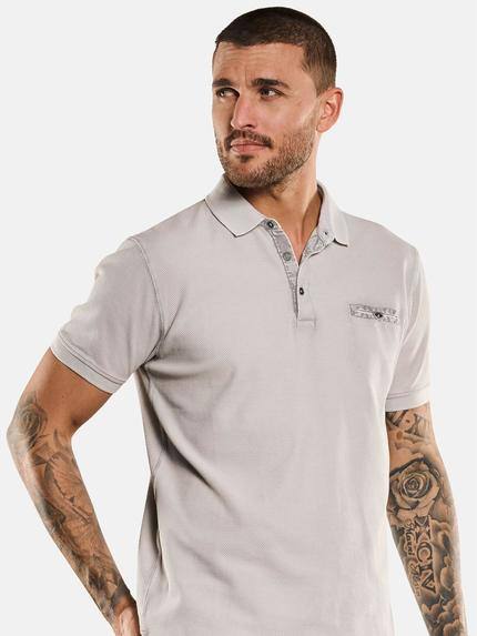 emilio adani Herren Polo-Shirt strukturiert Grau 33028