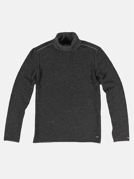 emilio adani Rollkragen-Pullover aus Merinowolle Schwarz