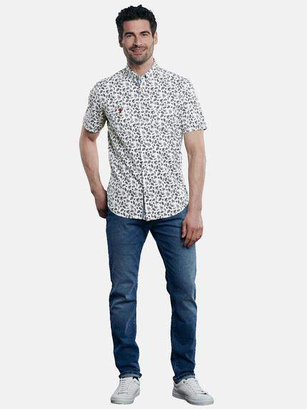 engbers Herren Kurzarm-Hemd gemustert Saphirblau 30781 engbers Herren Kurzarm-Hemd gemustert Saphirblau 30781