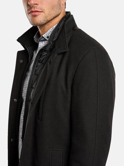 engbers Herren Mantel mit Nylon-Inlet Schwarz 34075 engbers Herren Mantel mit Nylon-Inlet Schwarz 34075