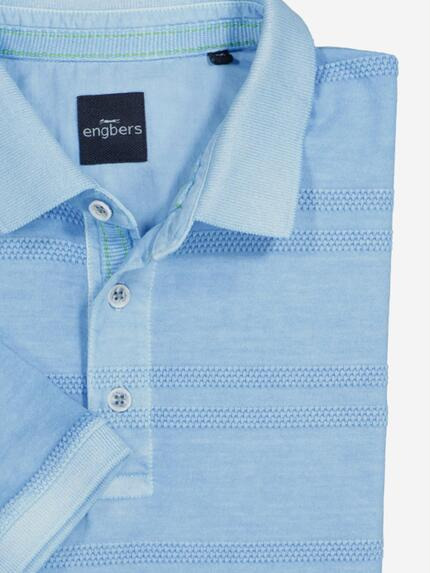 engbers Herren Polo-Shirt strukturiert Blau 36838